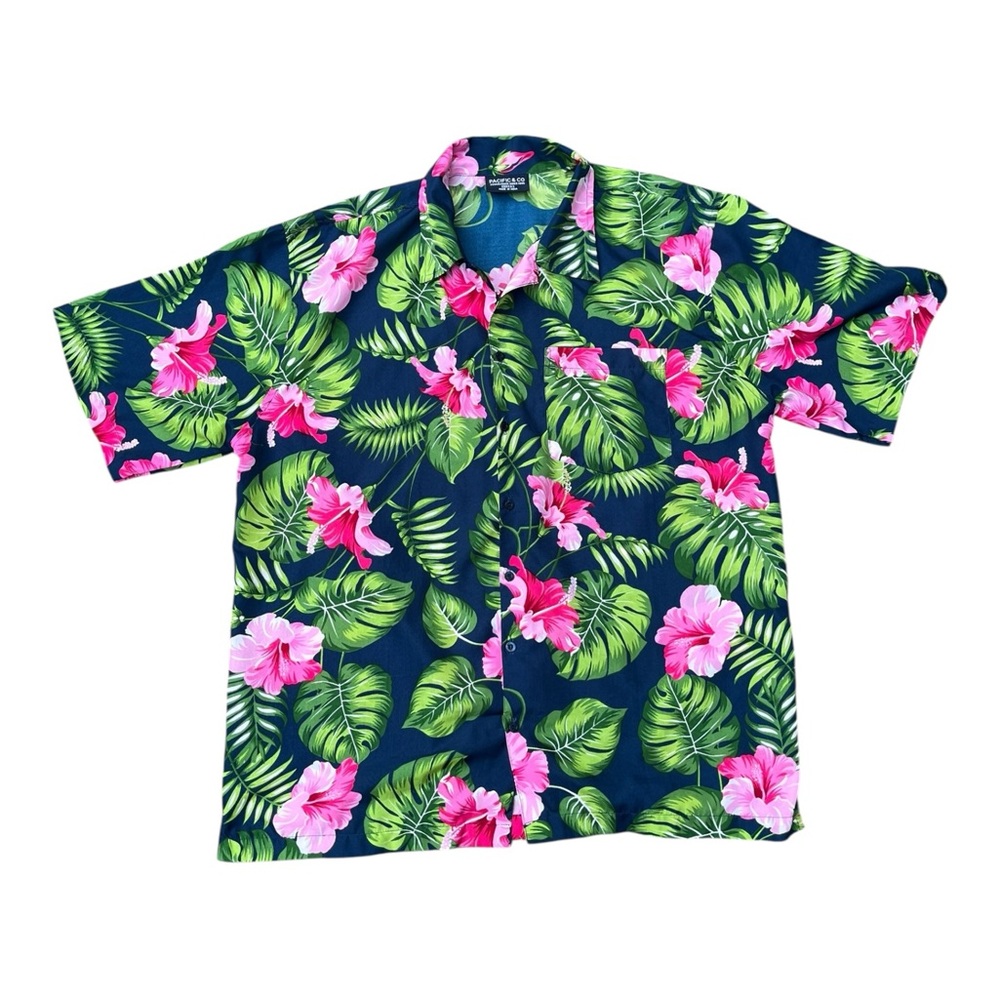 Men’s Large Pacific & Co Hawaiian Tropical Floral Shirt